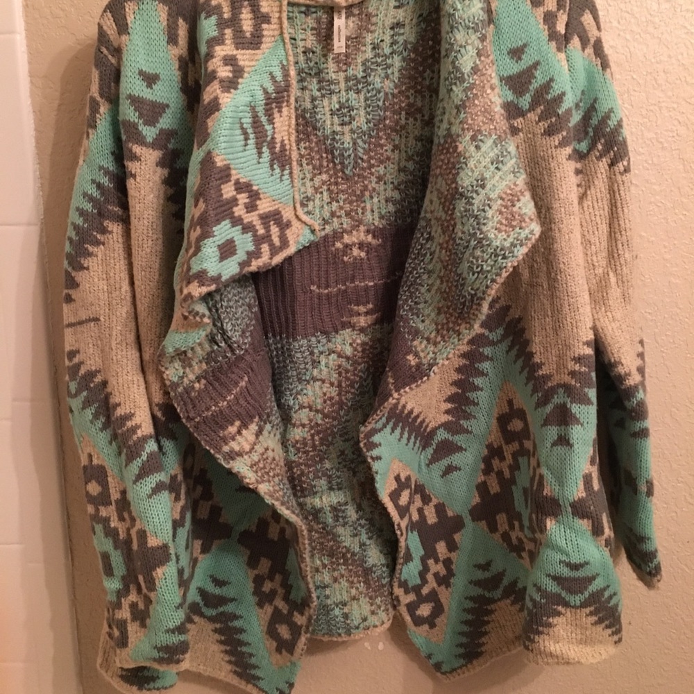 KATE Collection Aztec Cardigan Bonfire Aztec Cardigan S/M - Picture 4 of 6